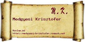 Medgyesi Krisztofer névjegykártya